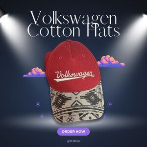 Volkswagen Cotton Baseball Cap – Adjustable Dad Hat with Embroidered Logo 1 Size